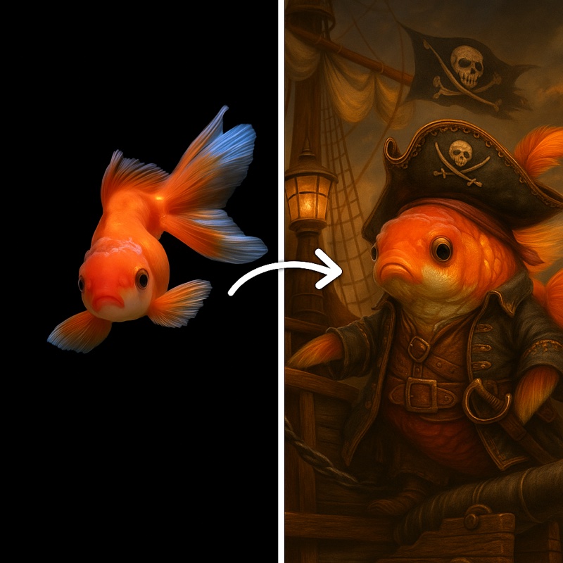 Fish to pirate transformation